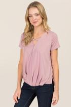 Alya Eisley Surplus X Neck Cupro Top - Rose