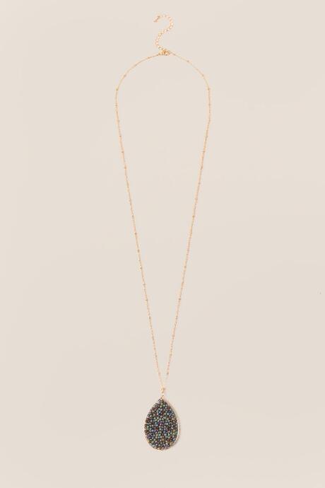 Francesca Inchess Nia Beaded Pendant In Iridescent Black - Multi