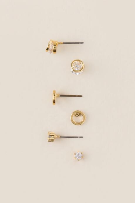 Francesca's Gaby Cubic Zirconia Stud Earring Set - Crystal