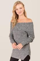 Blue Rain Madga Off The Shoulder Pullover Sweater - Taupe