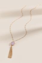 Francesca's Ali Rose Quartz Pendant Necklace - Pale Pink