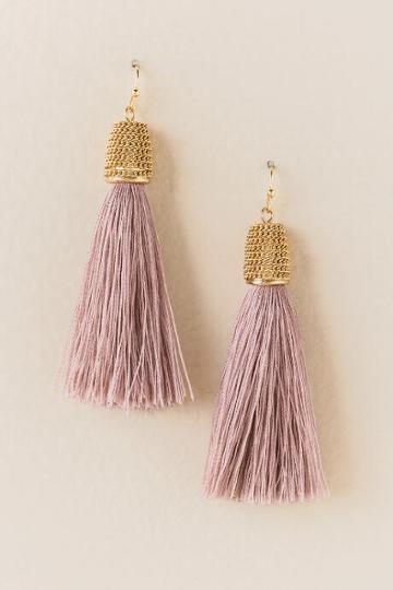 Francesca's Marcella Tassel Earring In Mauve - Mauve