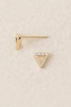 Francesca's Triangle Cubic Zirconia Stud Earring - Crystal