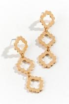 Francesca's Dominique Tiered Medallion Drop Earrings - Gold