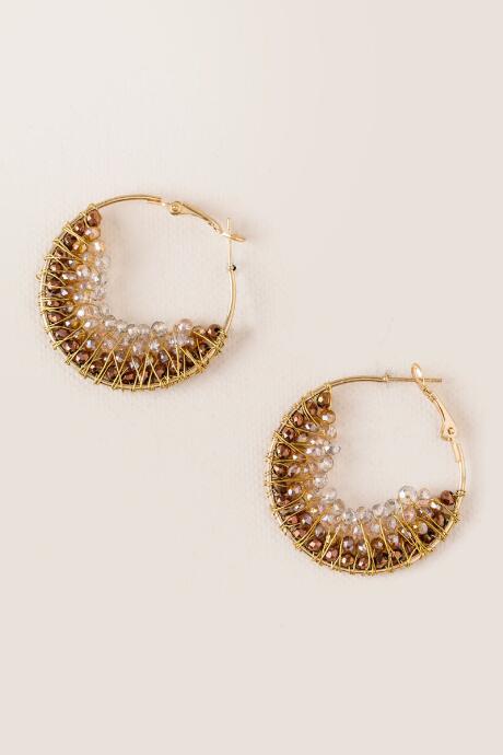 Francesca's Sunni Woven Bead Hoop In Burgundy - Burgundy