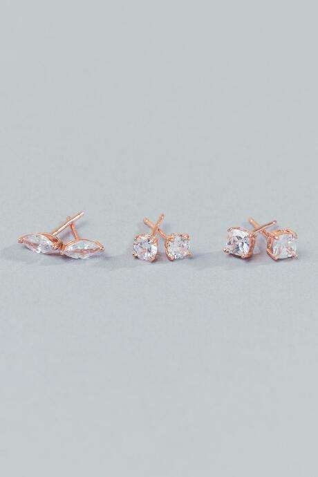 Francescas Althea Cubic Zirconia Stud Set - Crystal
