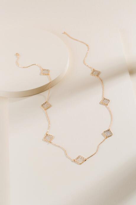 Francesca's Mollie Filigree Station Necklace - Mixed Plating
