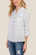 Francesca Inchess Marta Windowpane Buttondown - Ivory