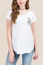 Francesca's Somebunny Loves You Graphic Tee - White