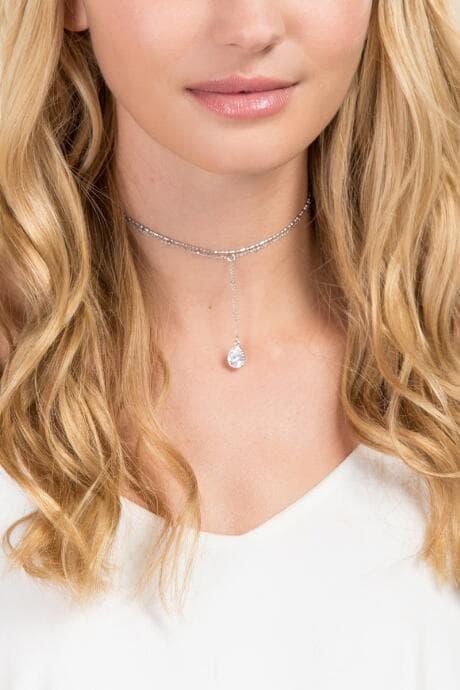 Francesca's Elianna Crystal Layering Choker - Silver
