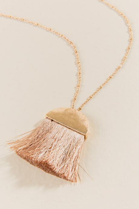 Francesca Inchess Amari Fringe Pendant In Blush - Beige