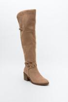 Francesca's Alexis Studded Over The Knee Boot - Taupe