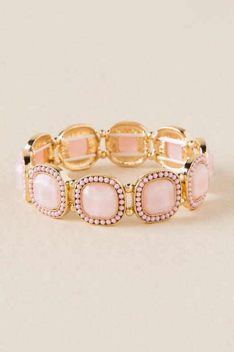 Francesca's Cecelia Stretch Bracelet In Pink - Pale Pink