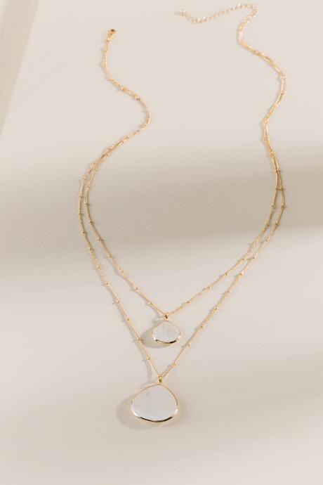 Francesca's Piper Layered Semi Precious Necklace - Clear