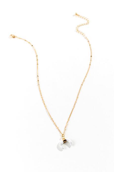 Francesca's Presley Crescent Pendant Necklace - White