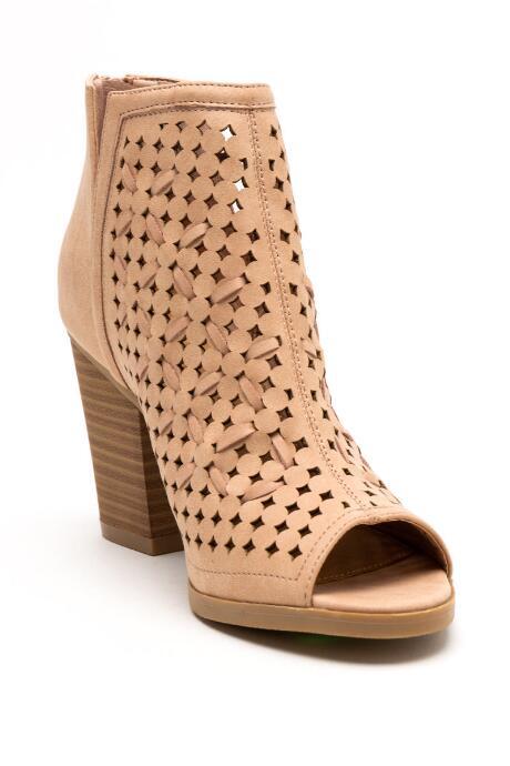 Sugar Sgr-vael 3 Cut Out Block Heel Boots - Blush