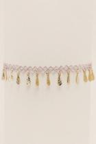 Francesca's Cersei Lace And Charm Choker - Blush
