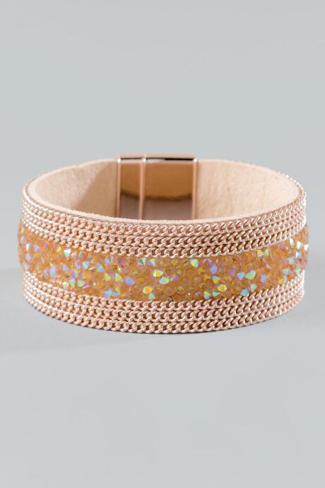Francesca Inchess Joanna Beaded Wrap Bracelet - Rose/gold