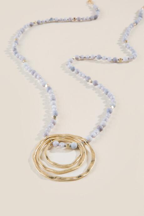 Francesca's Samara Gold Circles Pendant In Periwinkle - Periwinkle