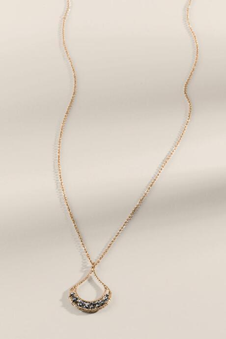 Francesca's Allison Beaded Teardrop Pendant Necklace - Hematite