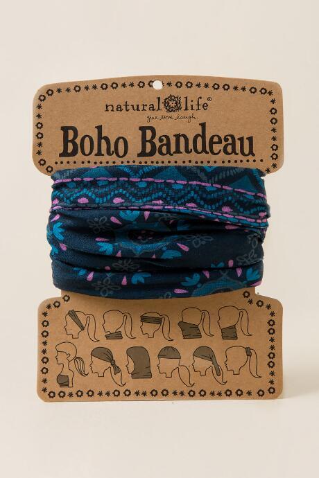 Francesca's Boho Bandeau By Natural Life In Floral Chevron - Navy