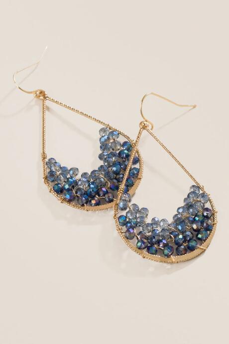 Francesca Inchess Hazel Beaded Teardrop Earrings - Blue