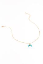 Francesca's Emery Crescent Pendant Necklace - Turquoise