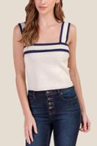 Francesca's Ariana Square Neck Tank Top - Ivory