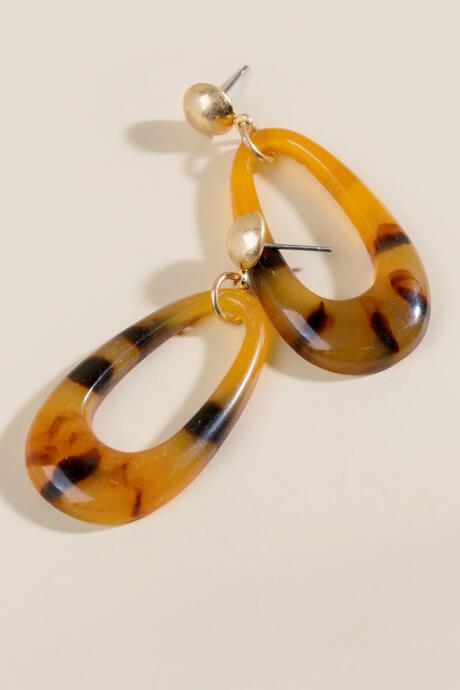 Francesca's Viviana Open Teardrop Earrings - Amber