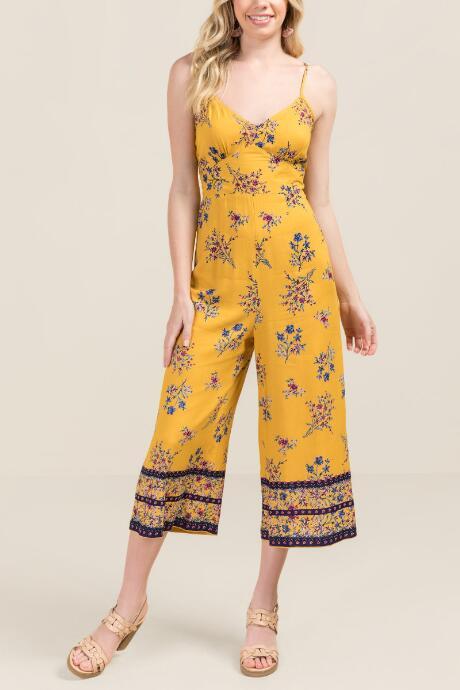 Francesca Inchess Moira Floral Jumpsuit - Marigold