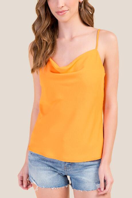 Francesca's Bailey Scoop Neck Tank Top - Tangerine
