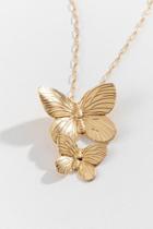Francesca's Laura Butterfly Pendant Necklace - Gold