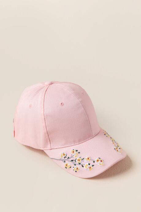 Francesca's Paris Floral Embroidery Baseball Cap - Blush