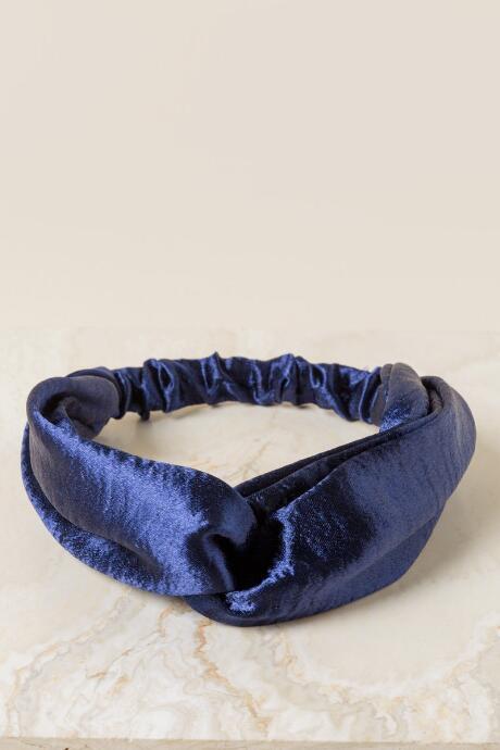 Francesca's Arielle Satin Knot Headwrap - Navy