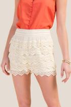 Francesca's Daphne Crochet Lace Shorts - Ivory