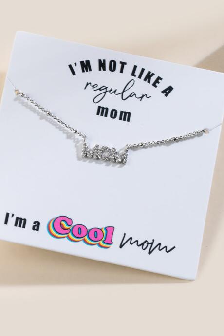 Francesca's Cool Mom Pendant Necklace - Silver