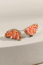 Francesca's Leah Druzy Half Moon Studs - Mustard