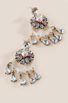 Francesca's Kendall Crystal Statement Earrings - Ivory