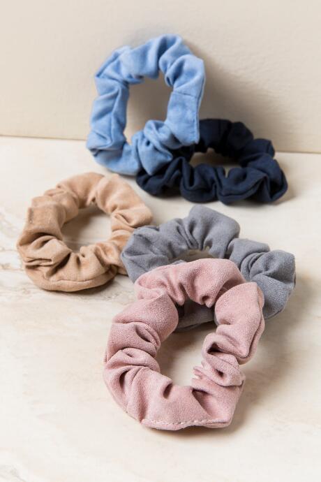 Francescas Lea Suede Scrunchie Set - Blush