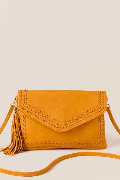 Francesca's Kimberli Braided Clutch Crossbody - Marigold