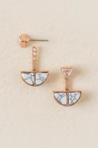 Francesca's Kylee Triangle Post Howlite Ear Jackets - White