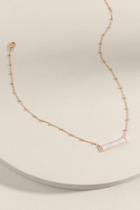 Francesca's Sophia Semi-precious Bar Pendant Necklace - White