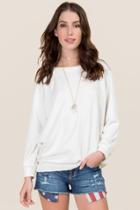 Alya Joelle Off The Shoulder Sweatshirt - White