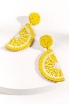 Francesca's Lemon Wedge Seedbead Earrings - Yellow