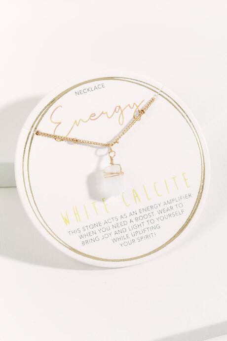 Francesca's Energy Stone Pendant Necklace - Clear