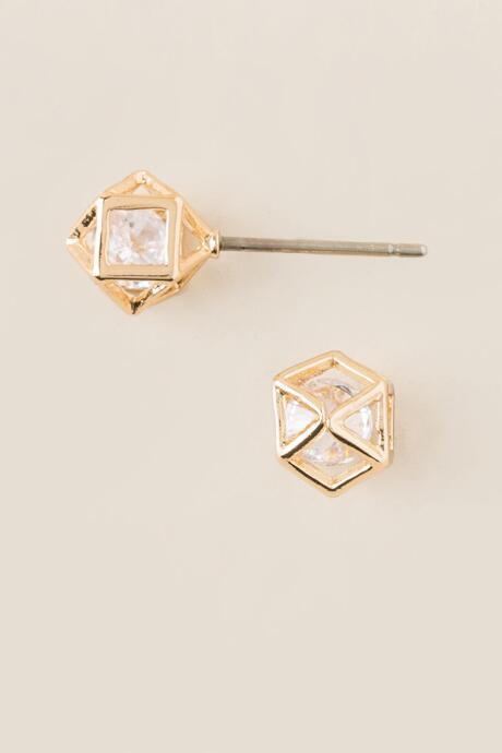 Francesca's Teegan Cubic Zirconia Ball Stud Earring - Gold