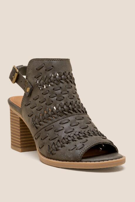 Francesca Inchess Packet Whipstitch Slingback Peep Toe Shootie - Olive