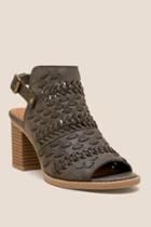 Francesca Inchess Packet Whipstitch Slingback Peep Toe Shootie - Olive