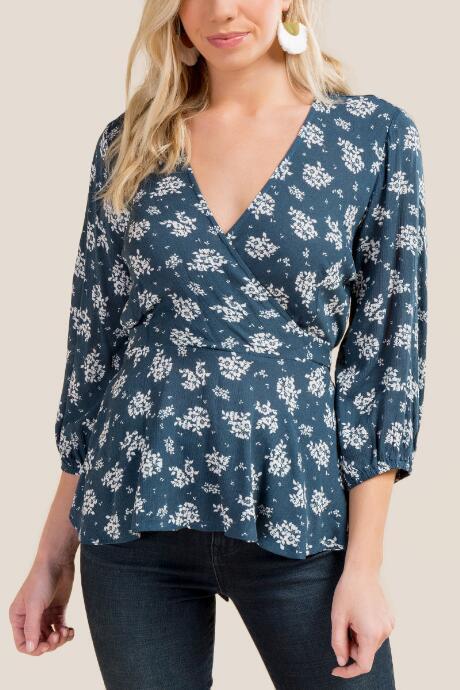 Francesca Inchess Isla Printed Tie Back Top - Dark Teal