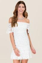 Mi Ami Lechelle Off Shoulder Lace Dress - Ivory